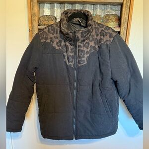 Leopard and black jacket